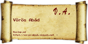 Vörös Abád névjegykártya